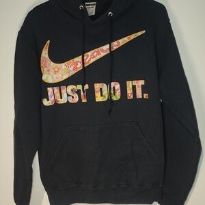 Jerzees Black Hoodie with Colorful Graphic